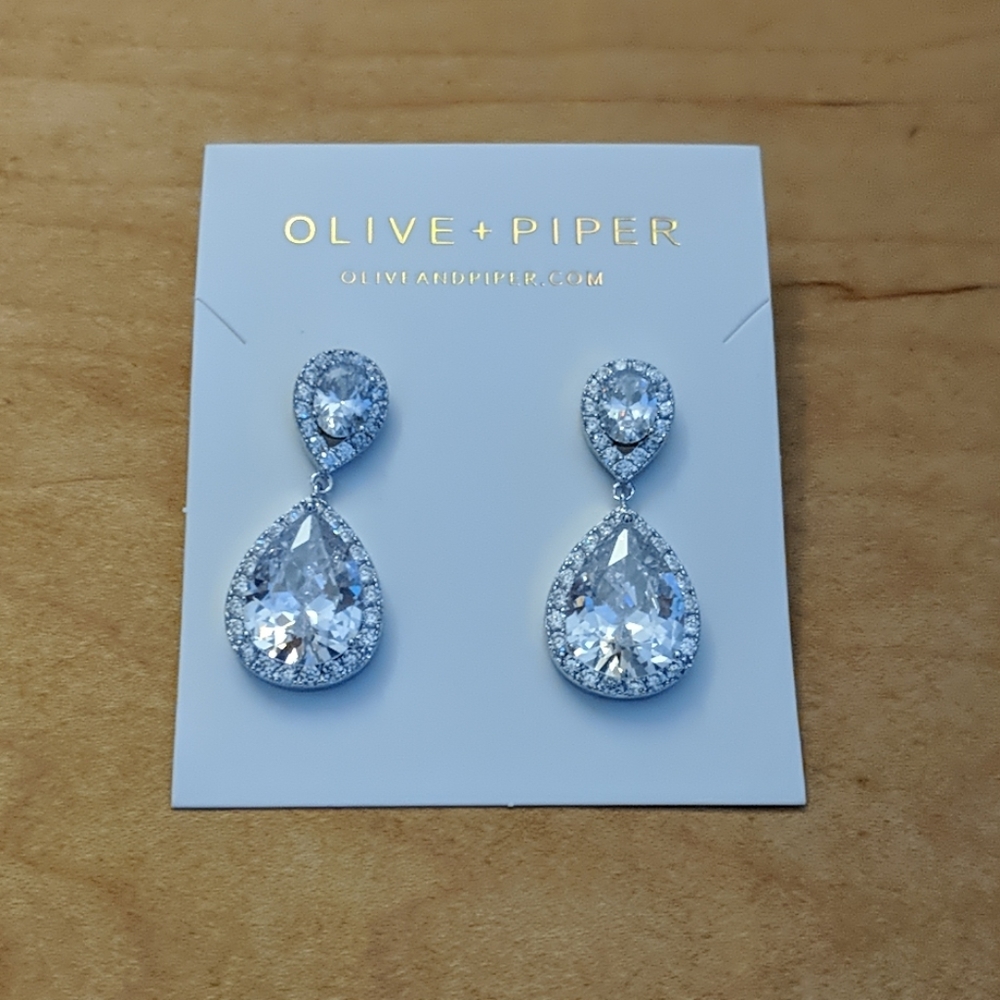 Olive and Piper Crystal Wedding Earrings